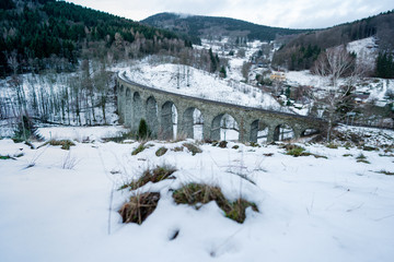 The railway viaduct was built near the village of Novina on the line from Liberec to Ceska Lipa...