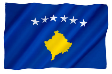 The national flag of Kosovo