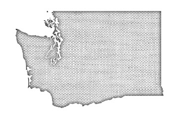 Karte von Washington auf altem Leinen
