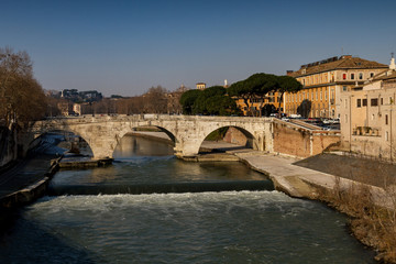 River Tiber in Roma.