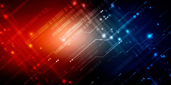 2d illustration abstract digital binary data on computer screen