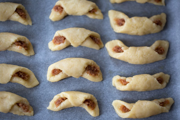Turkish dessert,  delicious homemade apple cookies , grated ripe apples, cinnamon and dough
