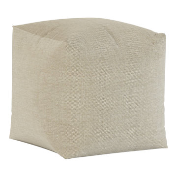 Comfortable pouffe on white background. Clipping path included. 3D rendering.