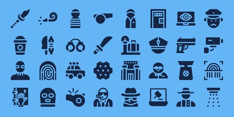 Modern Simple Set of crime Vector filled Icons