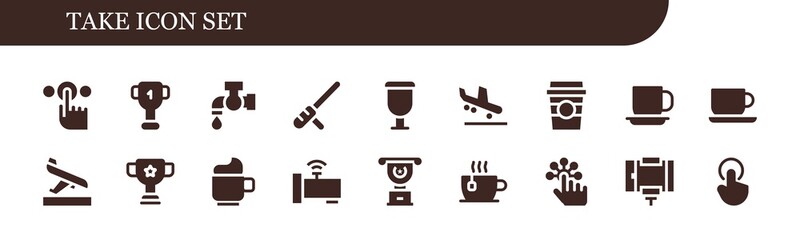 take icon set