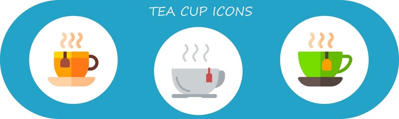 tea cup icon set