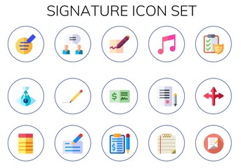Modern Simple Set of signature Vector flat Icons