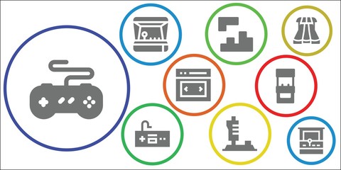 Modern Simple Set of console Vector filled Icons