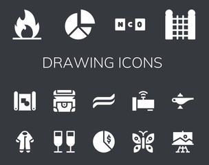 Modern Simple Set of drawing Vector filled Icons