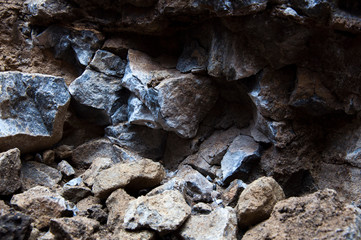 Rock. Crack in the stone. The texture is stone.