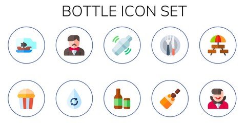 Modern Simple Set of bottle Vector flat Icons