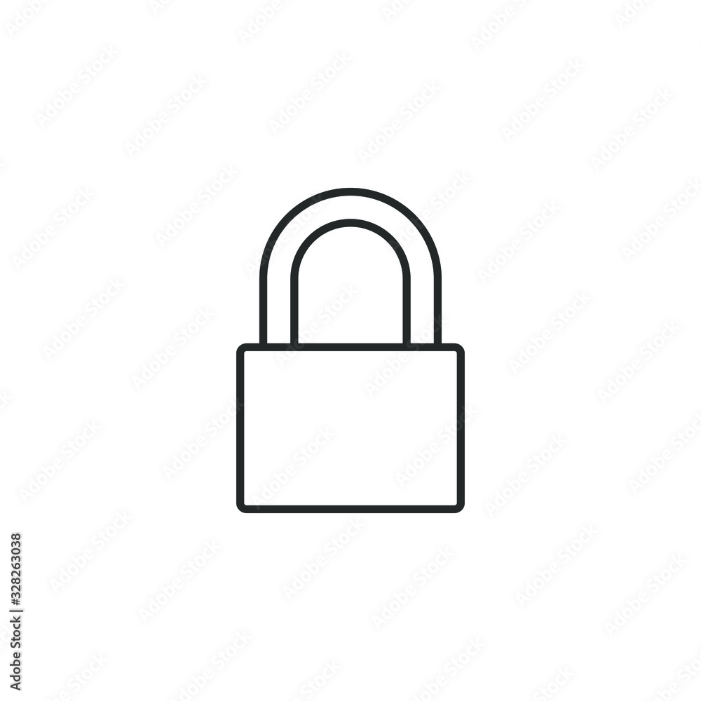 Poster lock icon symbol. padlock sign. security access logo. vector illustration image. outline shape isola