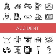 accident icon set