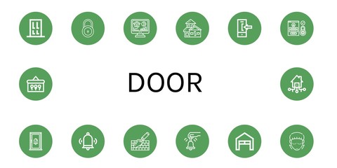 door simple icons set