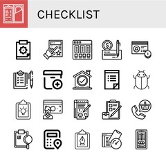 checklist simple icons set