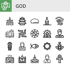 Fototapeta na wymiar Set of god icons