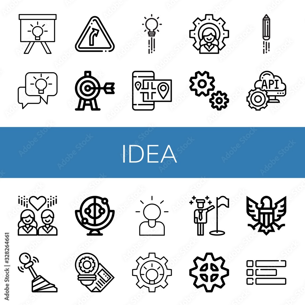 Poster set of idea icons