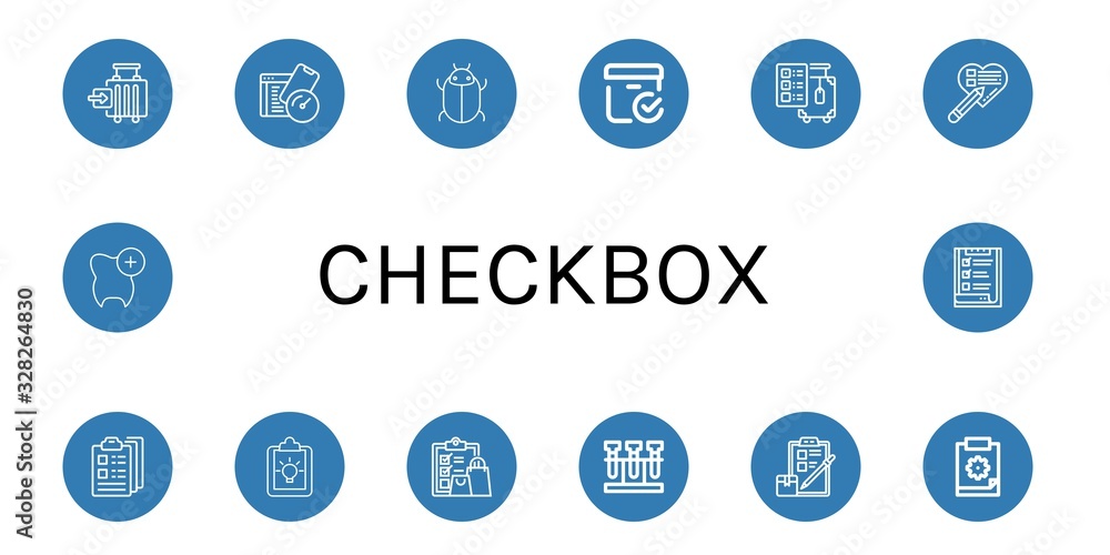 Poster Set of checkbox icons