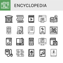 Set of encyclopedia icons