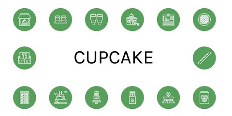 cupcake simple icons set