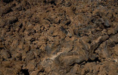 original brown natural background of volcanic congealed lava in close-up