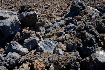 original brown natural background of volcanic congealed lava in close-up