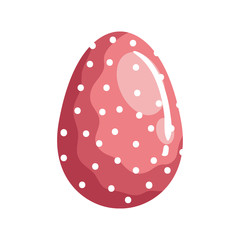 cute egg easter decorated with dots vector illustration design