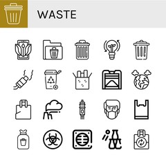 waste icon set