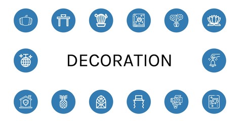 decoration simple icons set