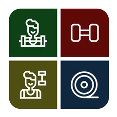 Set of dumbbell icons