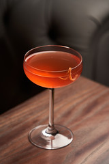 Classic alcoholic cocktail beverage, close-up