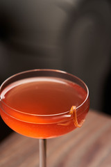 Classic alcoholic cocktail beverage, close-up