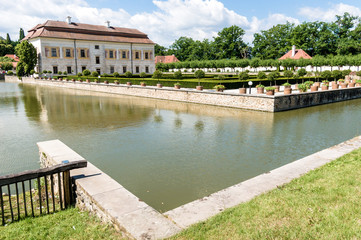 Fototapeta premium State castle Kratochvíle, picturesque renaissance residence surrounded by a moat and park, situated near Netolice, south Bohemia, Prachatice district, Czech Republic