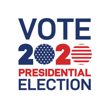 Presidential Election 2020 in United States. Patriotic american element. Vote day, November 3. US Election vector illustration. Poster, card, banner and background. Isolated on white background.