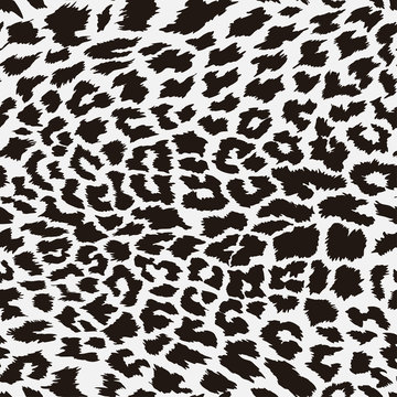 Seamless pattern leopard animal skin. Design jaguar, leopard, cheetah, panther fur. Brown seamless camouflage background. Vector illustration. Isolated on white background.