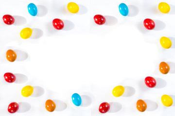 Happy easter card with eggs and on white background