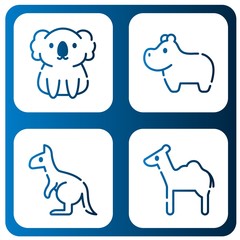 kangaroo simple icons set