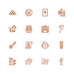 Editable 16 china icons for web and mobile