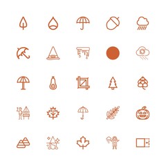 Editable 25 autumn icons for web and mobile