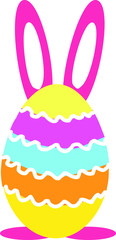 Happy easter greeting card with colored egg	