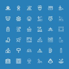 Editable 36 tent icons for web and mobile