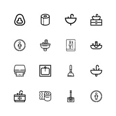 Editable 16 wc icons for web and mobile