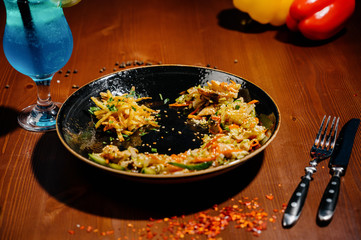 a dish of fried pieces of vegetables on a plate