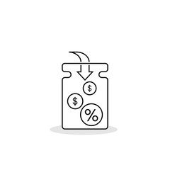 Earn points, vector line icon