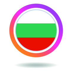 Flag of bulgaria. Round icon for social networks. Ideal for bloggers. Bright design. Vector