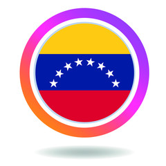 Flag of venezuela. Round icon for social networks. Ideal for bloggers. Bright design. Vector