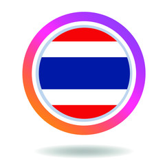 Fototapeta premium Flag of thailand. Round icon for social networks. Ideal for bloggers. Bright design. Vector