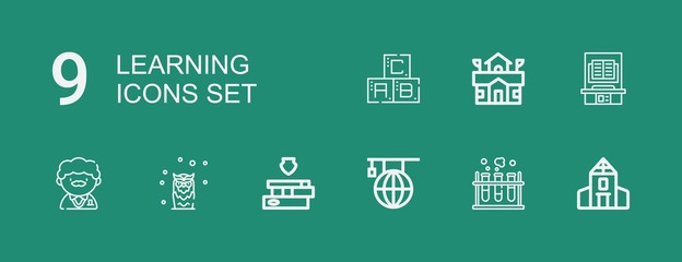 Editable 9 learning icons for web and mobile