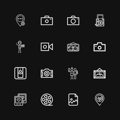 Editable 16 photograph icons for web and mobile