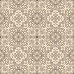 Materiał do szycia Vintage vector seamless flower pattern